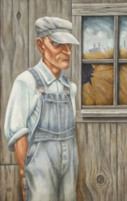 ORIGINAL RURAL AMERICAN SCENE PAINTING C. 1960