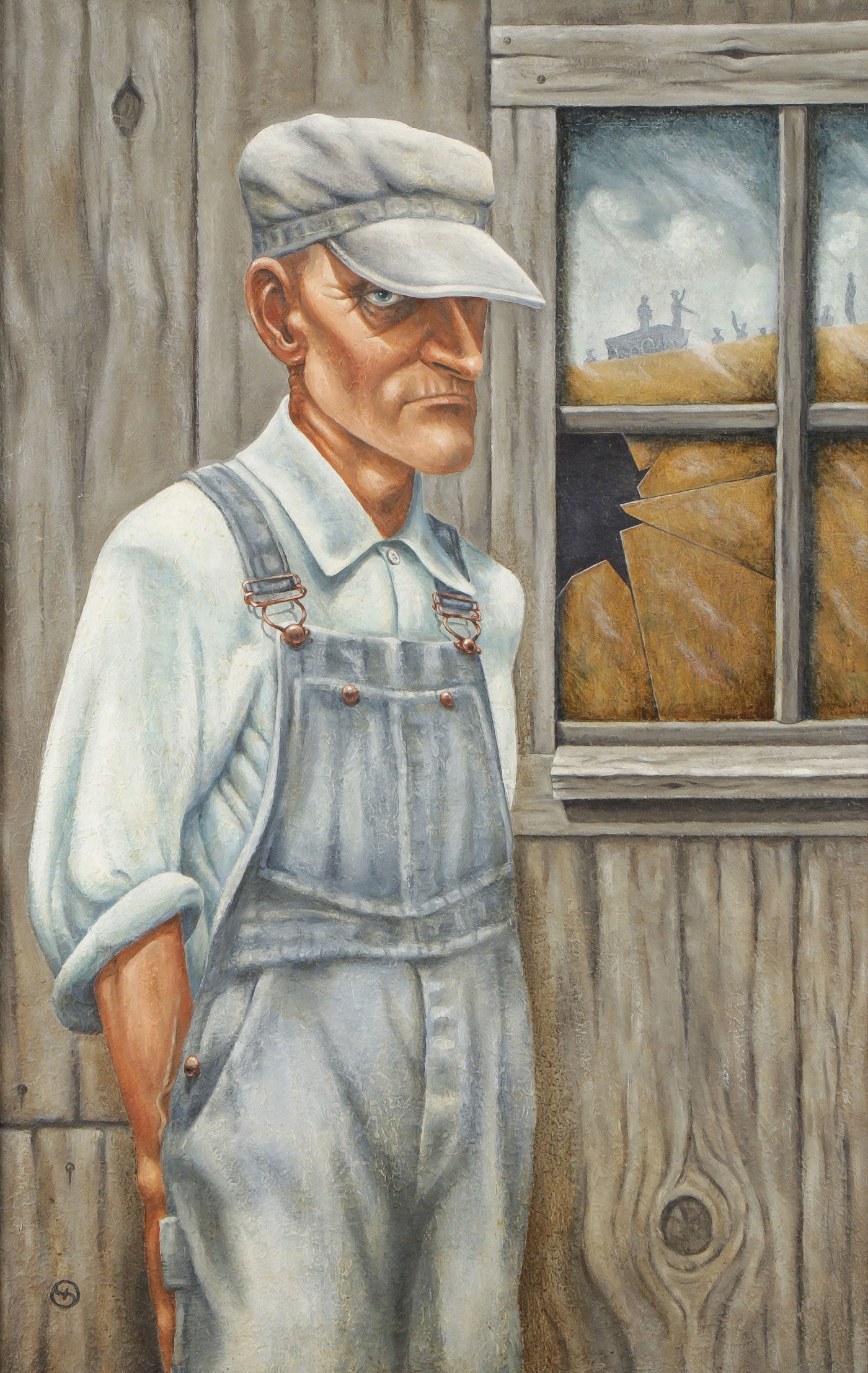 ORIGINAL RURAL AMERICAN SCENE PAINTING C. 1960 (1 of 4)