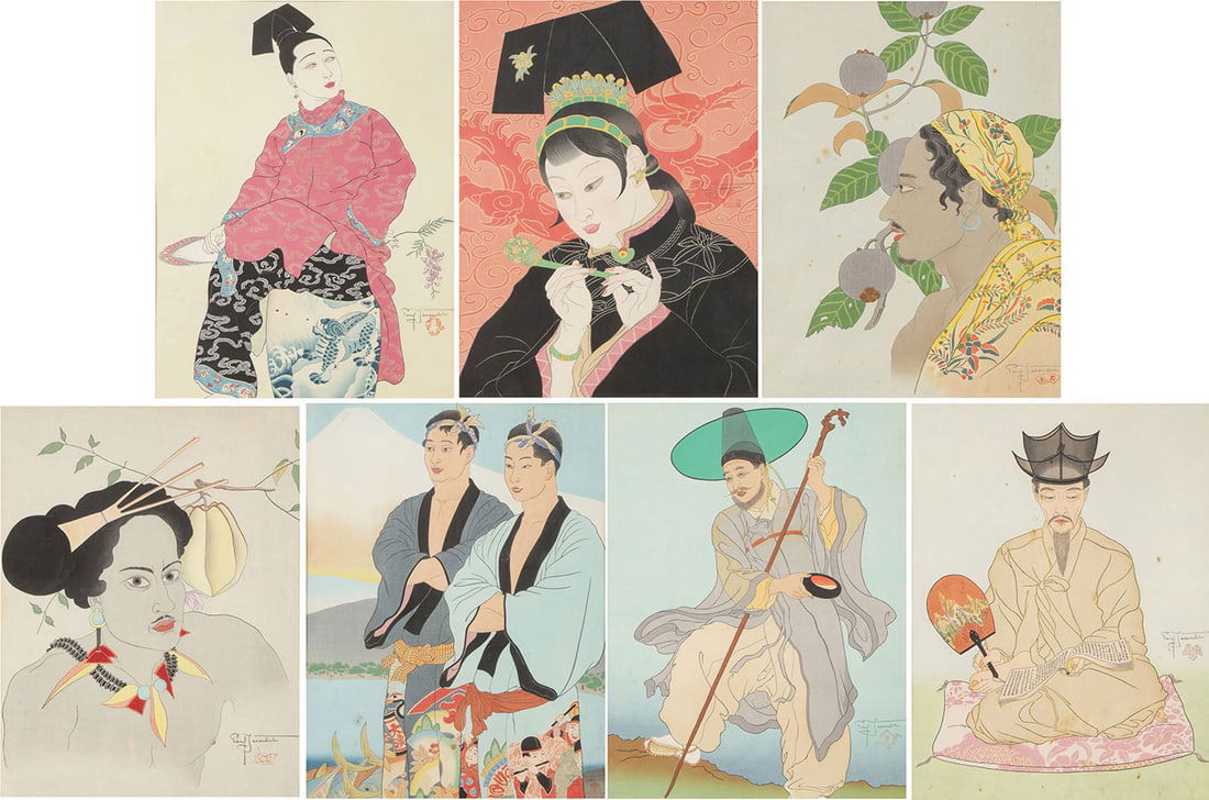 SEVEN PAUL JACOULET WOODBLOCK PRINTS (1 of 10)