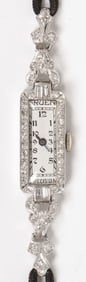 VINTAGE GRUEN PLATINUM AND DIAMOND WRISTWATCH