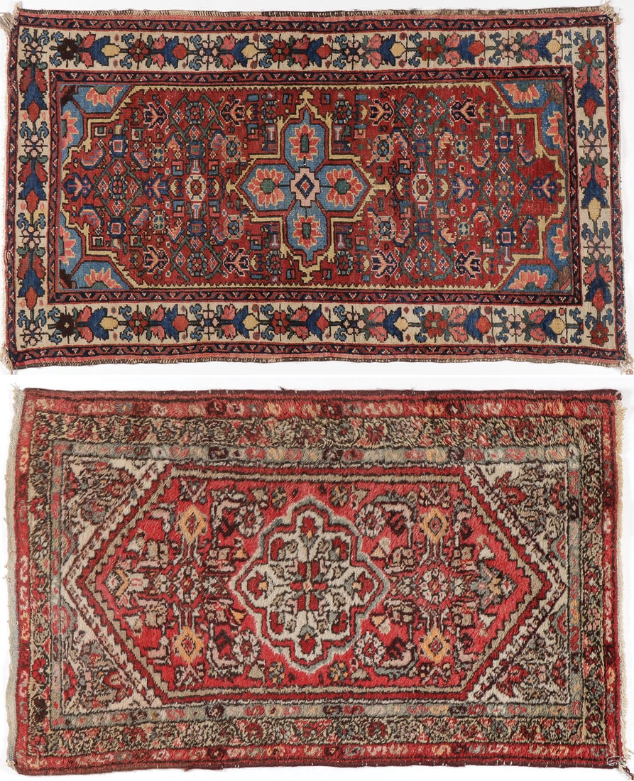 A PAIR OF PERSIAN HAMEDANS: A PAIR OF PERSIAN HAMEDANS. Both of traditional design, both measuring approximately 47 inches x 28 inches. SHIPPING NOTICE: Except for large, oversized items, Jackson's is your sole and only source