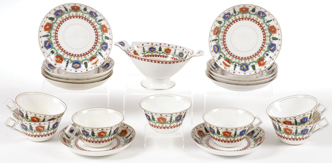 18 PCS KORNILOV PORCELAIN CUPS & SAUCERS (1 of 2)