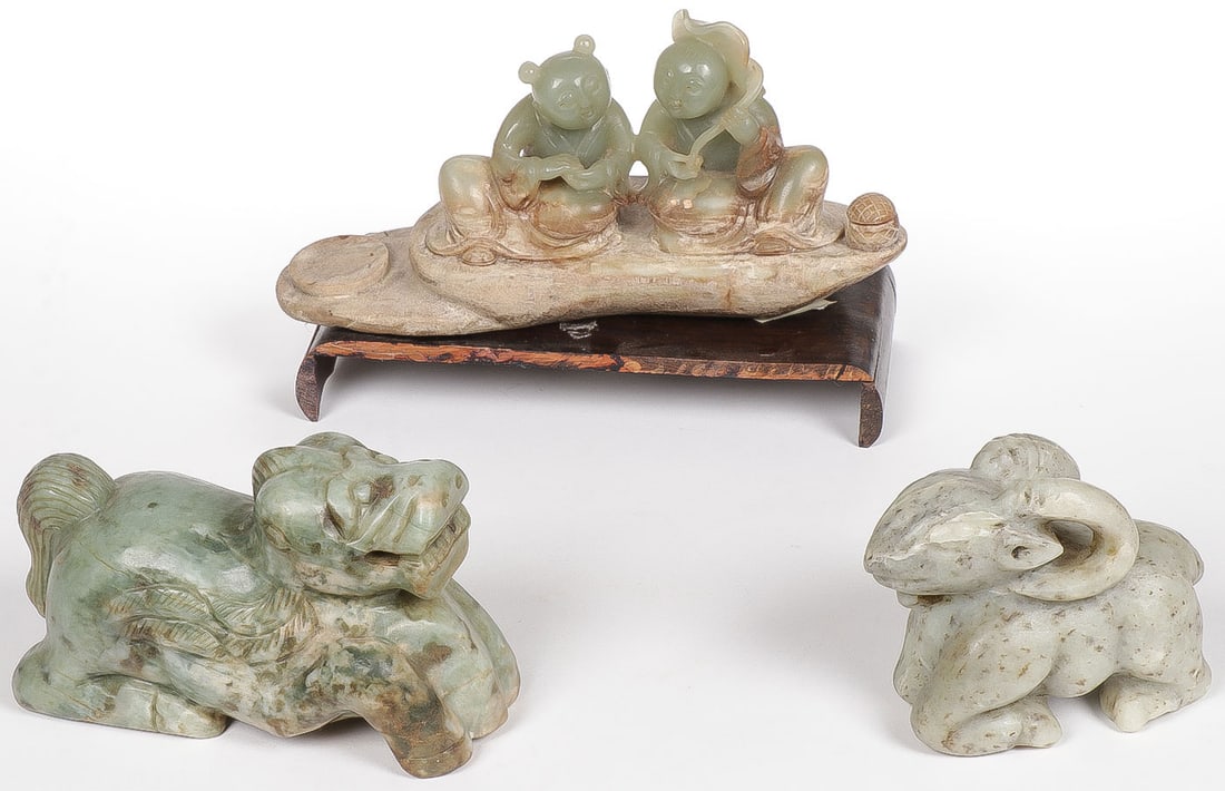 3 PCS CHINESE CARVED JADE (1 of 3)