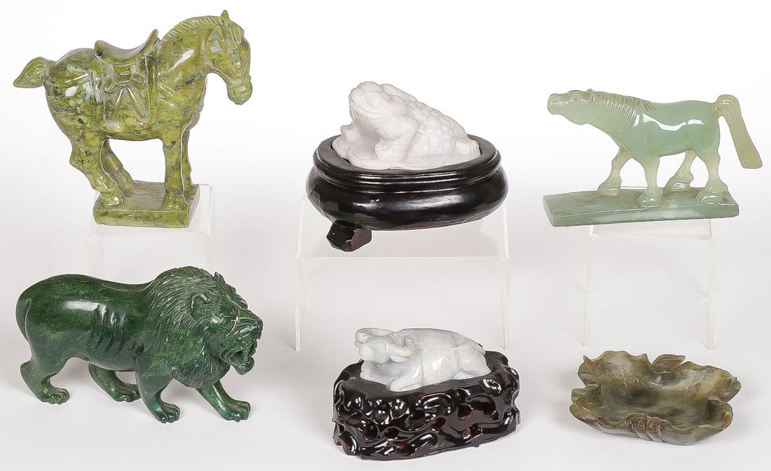 CHINESE CARVED JADE AND HARDSTONE (1 of 2)