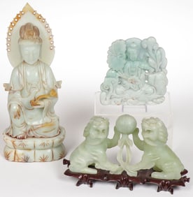 CHINESE CARVED HARDSTONE GROUP