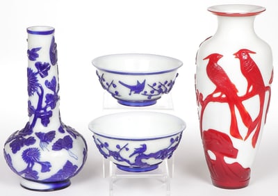 4 PCS CHINESE PEKING GLASS