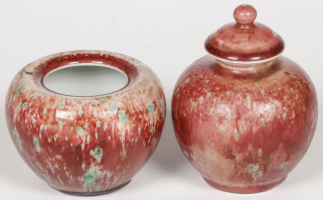 2 PCS CHINESE PEACH BLOOM PORCELAIN (1 of 3)