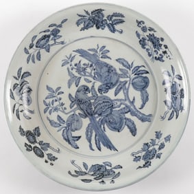 CHINESE BLUE AND WHITE CHARGER