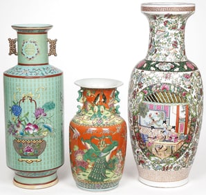 3 LARGE CHINESE PORCELAIN VASES