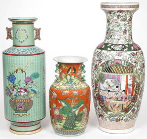 3 LARGE CHINESE PORCELAIN VASES (1 of 5)