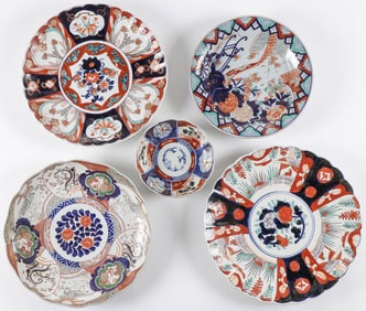 5 PCS VINTAGE JAPANESE IMARI