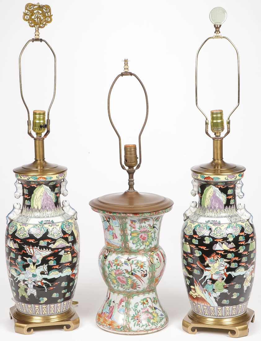 PR CHINESE PORCELIAN VASE LAMPS (1 of 2)