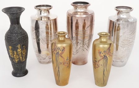 ASIAN MIXED METAL VASES INC SILVER