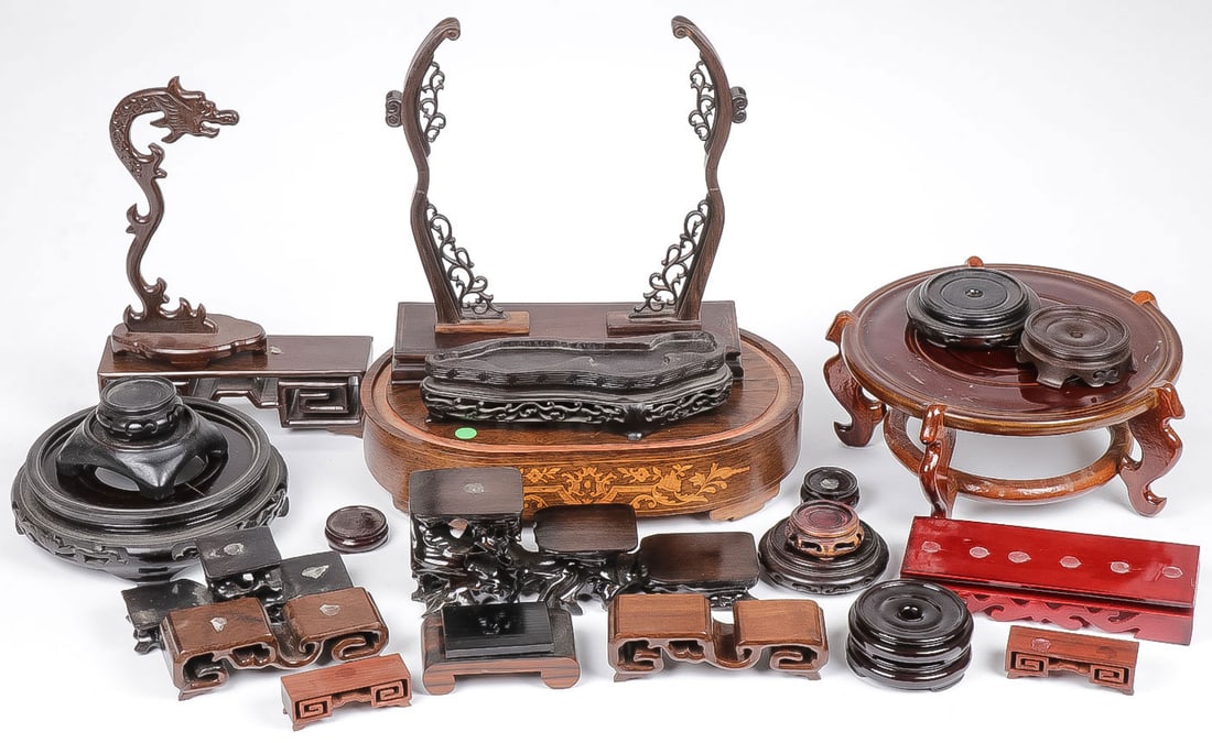 25 CHINESE CARVED WOOD STANDS (1 of 1)