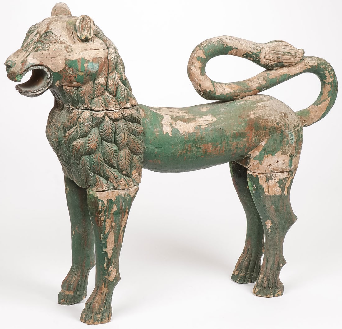 VINTAGE INDO-PERSIAN CARVED LION (1 of 3)