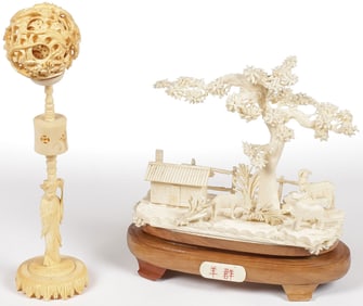 TWO CHINESE CARVED PIECES