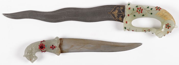 PR MUGHAL JADE HANDLED DAGGERS
