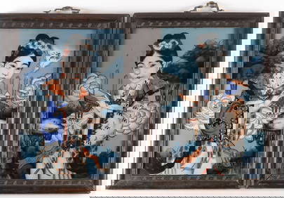 PR CHINESE EXPORT REVERSE PAINTINGS (1 of 3)