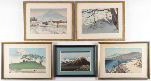 5 JAPANESE WOODBLOCK PRINTS (1 of 6)