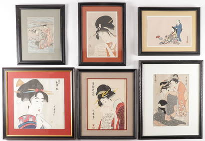 6 JAPANESE WOODBLOCK PRINTS (1 of 7)