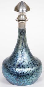 LOETZ SILVER MOUNTED PAPILLION DECANTER, C 1905