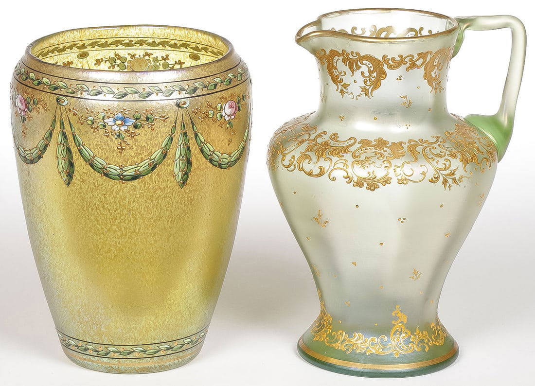 AUSTRIAN ENAMEL VASE & PITCHER C 1900 (1 of 5)