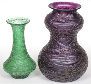 PAIR OF AUSTRIAN ART GLASS VASES