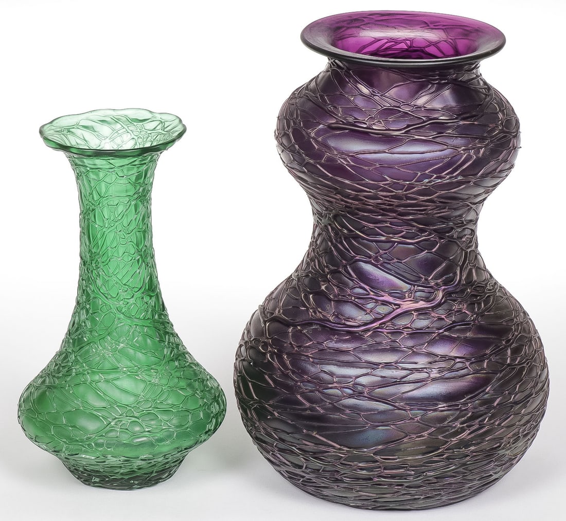 PAIR OF AUSTRIAN ART GLASS VASES (1 of 1)