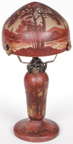 A GOOD FRENCH CAMEO GLASS LAMP, C. 1910