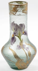 FINE ART NOUVEAU MT. JOYE ENAMELED VASE