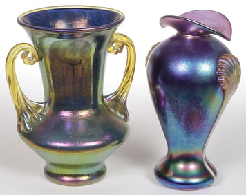 PAIR OF ART GLASS VASES