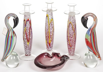 6 PCS MODERN ITALIAN ART GLASS