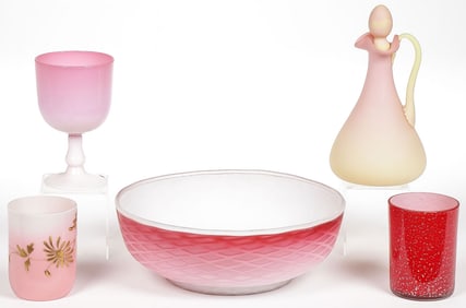 NEW ENGLAND ART GLASS GROUP CIRCA 1890