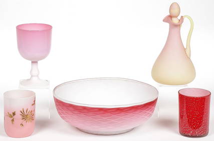 NEW ENGLAND ART GLASS GROUP CIRCA 1890 (1 of 1)
