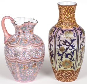 WEBB OR BOHEMIAN ENAMELED CASED GLASS