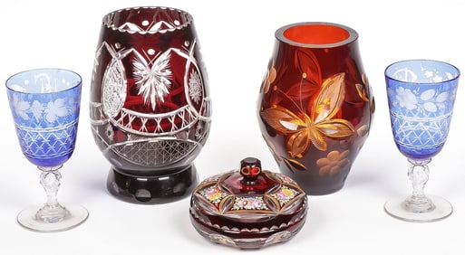 VINTAGE DECORATED CUTGLASS