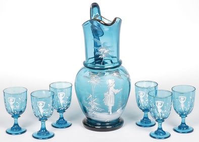 VINTAGE MARY GREGORY PITCHER SET