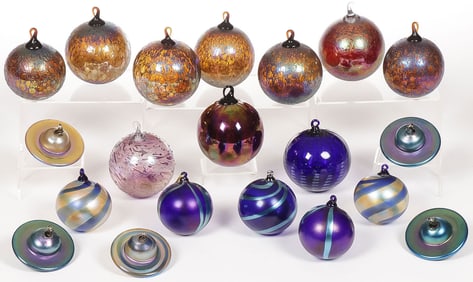 20 ART GLASS CHRISTMAS ORNAMENTS