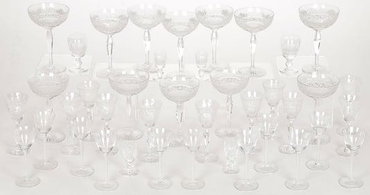 40 PIECES OF VINTAGE CRYSTAL STEMWARE