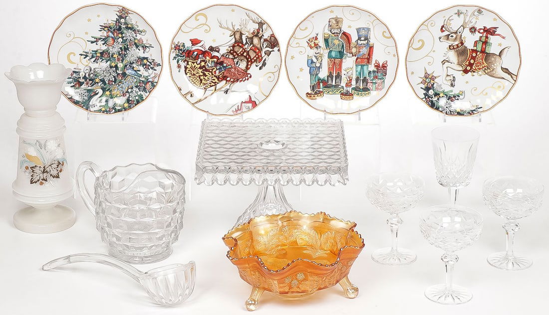 MIXED VINTAGE GLASSWARE AND PORCELAIN GROUP (1 of 1)