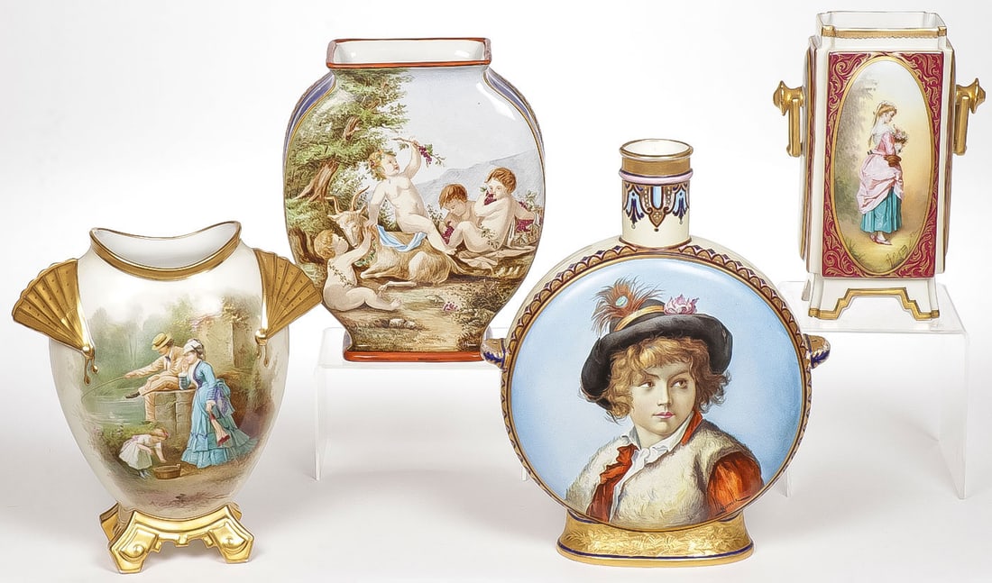 4 GOOD FRENCH PAINTED CERAMICS (1 of 2)