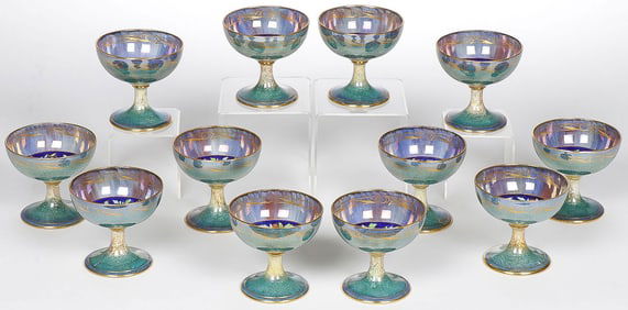 12 MINTON LUSTRE FOOTED SHERBETS