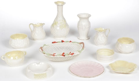 12 PIECES OF IRISH BELLEEK PORCELAIN