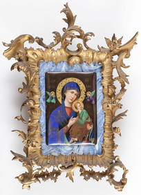 BEAUTIFUL HAND PAINTED PORCELAIN PLAQUE, C 1890 (1 of 2)