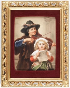 KPM HAND PAINTED PORCELAIN PLAQUE, C 1890