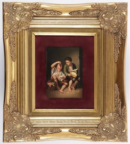 GERMAN HAND PAINTED PORCELAIN PLAQUE, C 1890