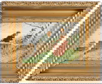 HAND PAINTED PORCELAIN PLAQUE, C 1890 (1 of 2)