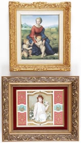 PAIR OF LARGE PORCELAIN PLAQUES