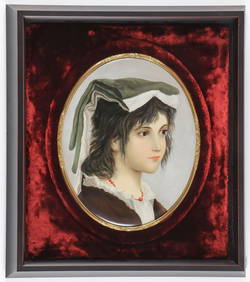LARGE HAND PAINTED PORCELAIN PLAQUE, C 1890 (1 of 2)