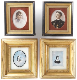HAND PAINTED PORTRAIT MINIATURES, C 1880